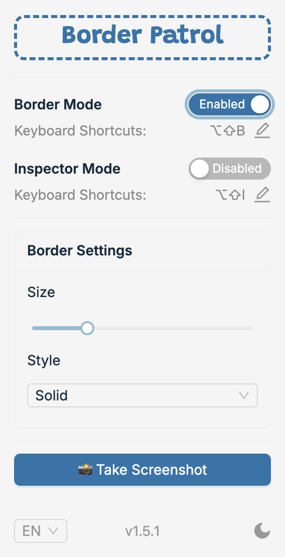 Border Patrol Menu Screenshot
